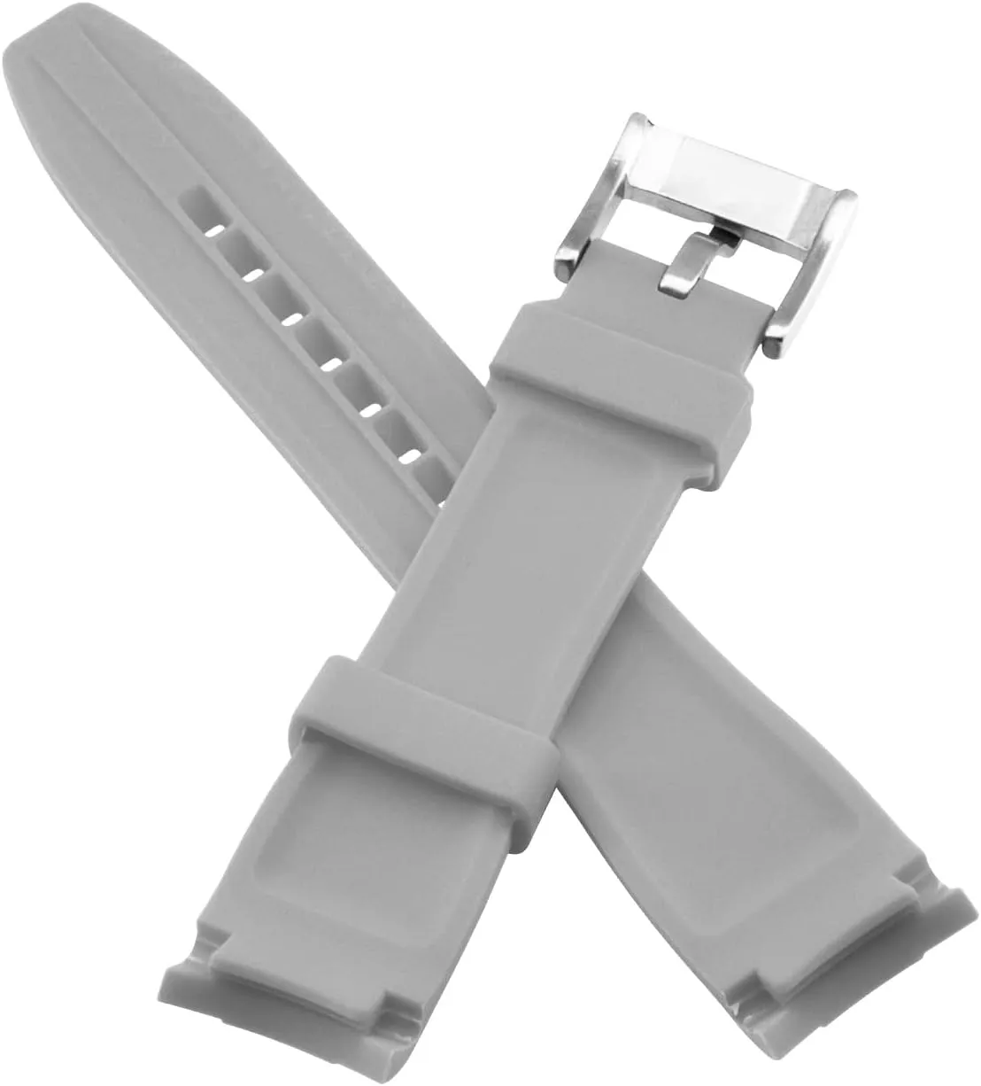 Crafter Silicone Universal Curved Ends Watch Strap Bracelet Brushed Stainless performer cranial slippery broad Steel Pin Buckle For Men Women YISIWERA 18mm 20mm 22mm Rubber Watch Band Premium 