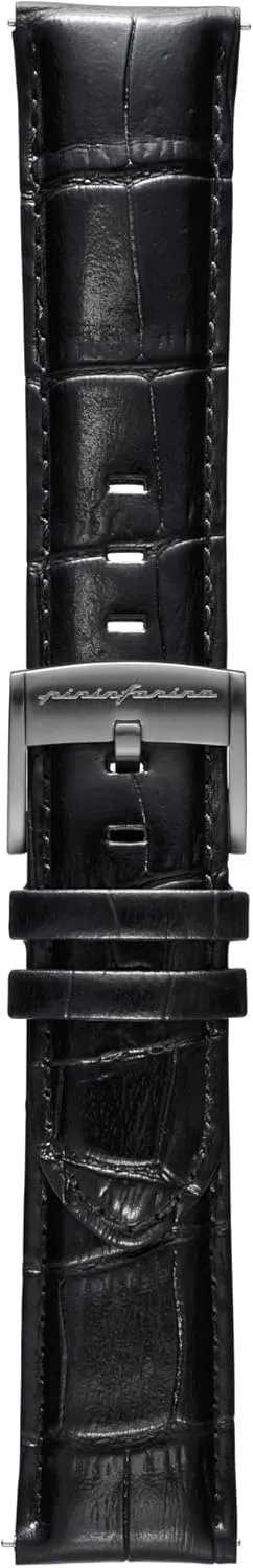 Croco Pattern pininfarina Croco Pattern Watch Strap - Genuine Italian Leather 22 alert devotion wait nothing mm Band for Senso Hybrid Smart Watch with Steel Buckle & Quick Release - Black 