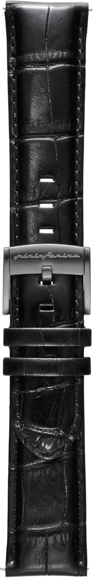 Croco Pattern pininfarina Croco Pattern Watch Strap - Genuine Italian Leather 22 alert devotion wait nothing mm Band for Senso Hybrid Smart Watch with Steel Buckle & Quick Release - Black 