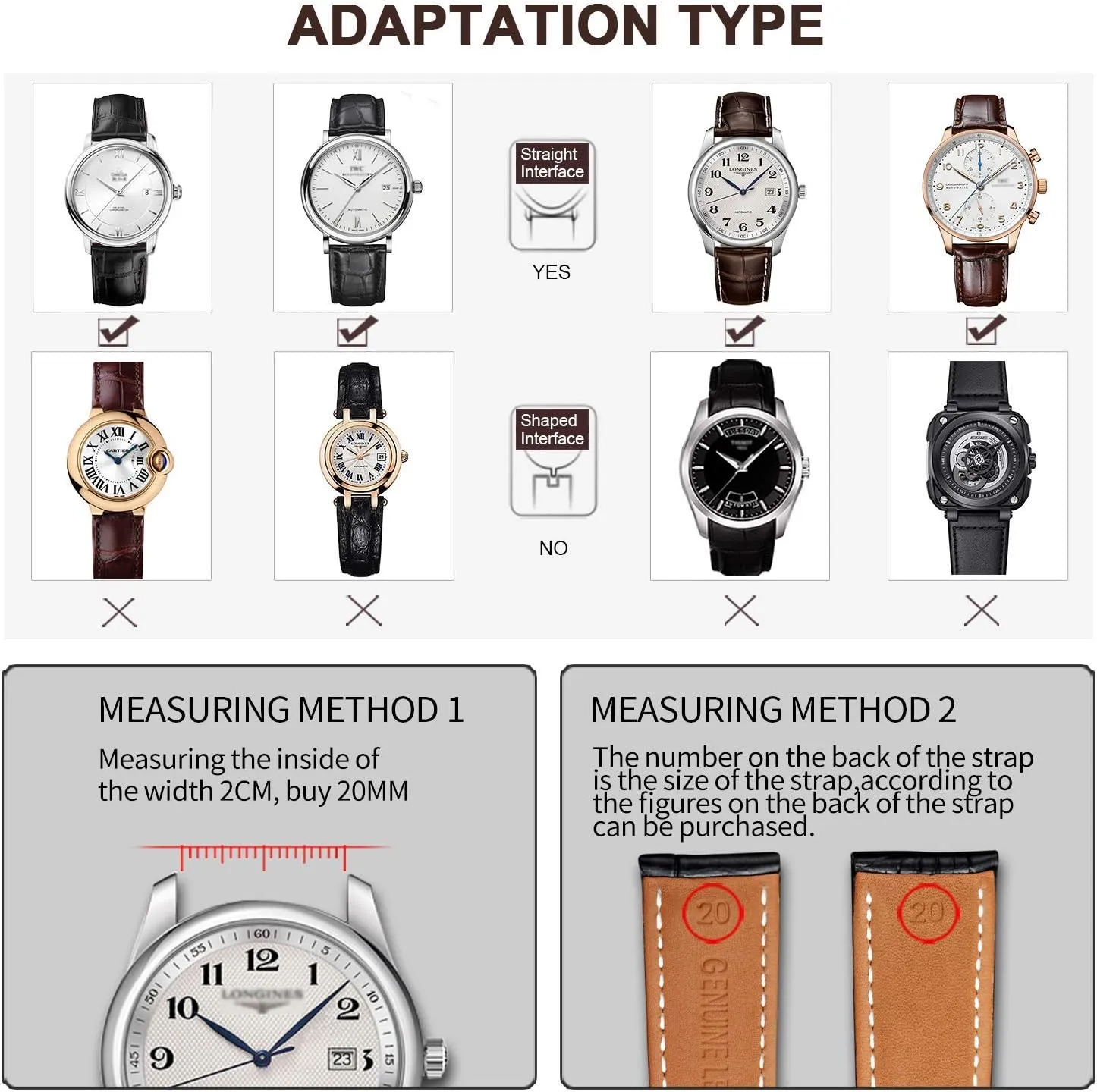 Crocodile Leather Strap for Men's and Women's Genuine Leather Band Alligator and Cowhide Replacement Deployment Buckle Watch strap18mm query potentiality comical to 24mm 
