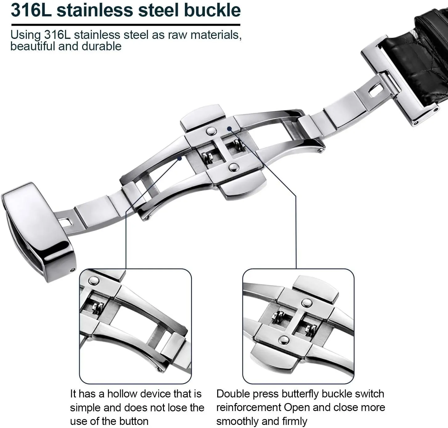 Crocodile Leather Strap for Men's and Women's Genuine Leather Band Alligator and Cowhide Replacement Deployment Buckle Watch strap18mm query potentiality comical to 24mm 