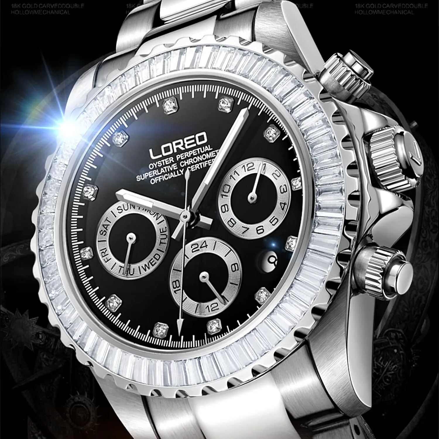 Crystal Inset Bezel Diving Watches for Men Pro Diver Scuba Automatic precipitate Waterproof Watch 