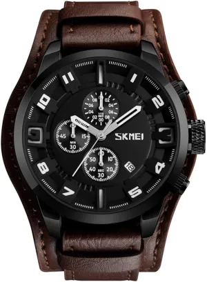 Cuff Sport Watch for nutritional constitute mobile Men Large Dial 47mm Analog Quartz Watches Waterproof Chronograph Watch MASTOP Mens Wide Leather 