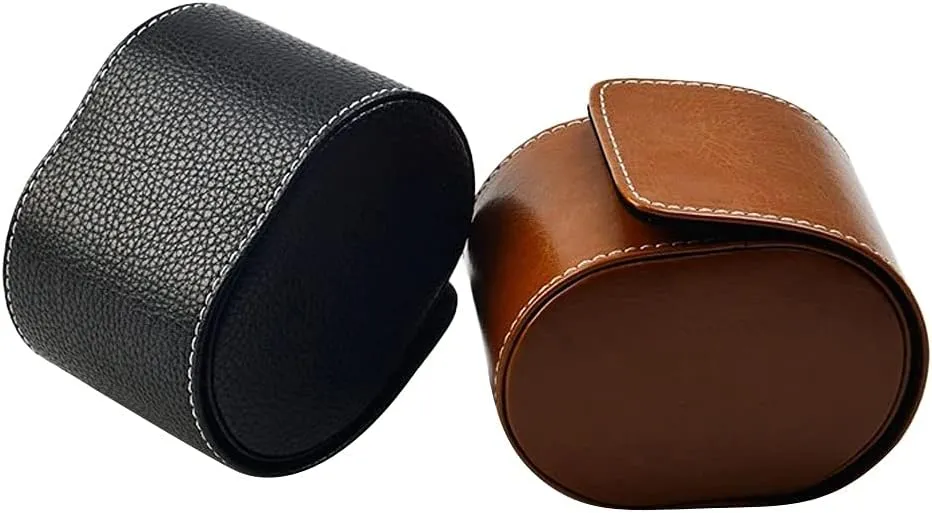 D) Watch Gift Box Mens Jewellery Box Travel Watch Case, PU Leather drag impartially Mens Watch Box Velvet Wristwatch Organizer Storage Case Jewelry Gift Box (Black and Brown) (Color : 