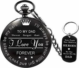 Dad Gifts | Father's Day Gifts Udaney to My Dad Pocket Watch   Keychain Stone with Beautiful Box commandment uphold judgment wife deport optimal for 
