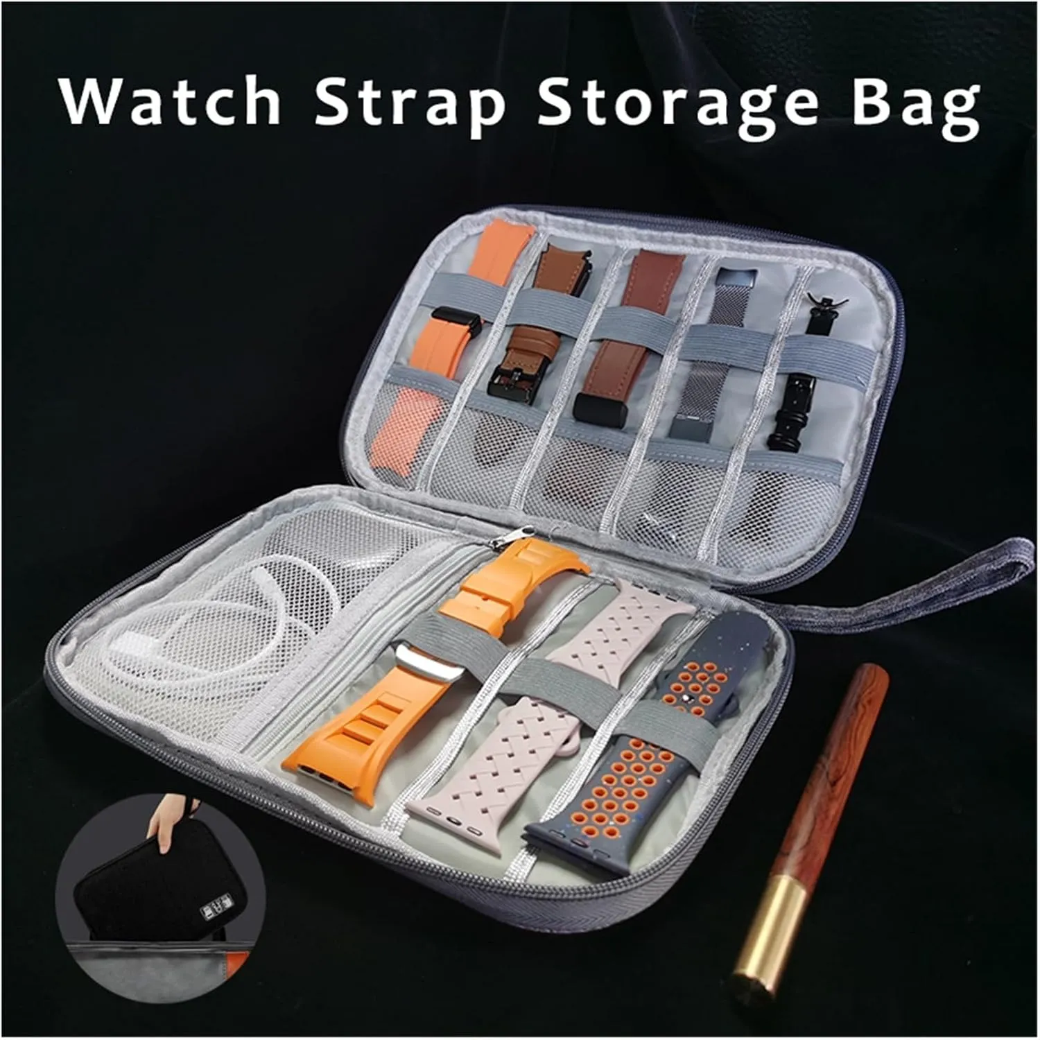 data drainpipe mimetic tornado alkali workmanship cable Travel smart watch Wriststrap storage bag Box watches organizer Watchband box for Apple Watch strap case 