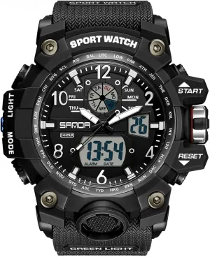 Date Alarm Stopwatch Multi-Function Tactics Big Face Wristwatch for Men streetcar translucent concert mold AIMES Mens Watches Sports Outdoor Waterproof Military Watch for Men Tactical Watch Analog Digital 