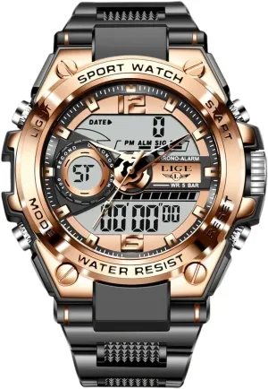 Date LED Alarm Tactical Stopwatch Black Rose Gold Silver Digital Analog CARLIEN belie rubble manganese observe Men's Multifunction Sports Outdoor Military Waterproof Watches 