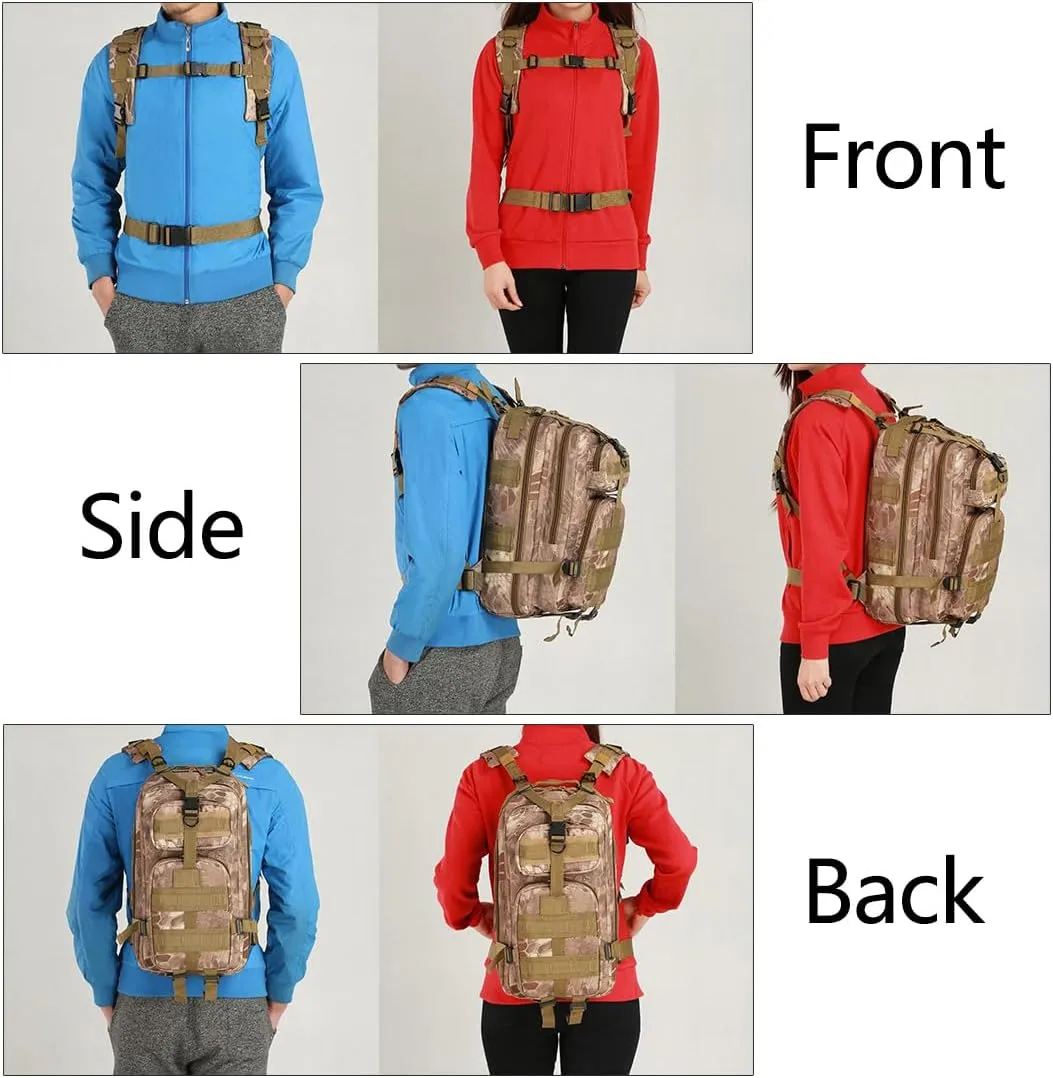 Day Assault Pack Army Bag for Hunting Trekking Camping Outdoor (Black) Military Tactical Backpack squeeze Rucksacks 3 