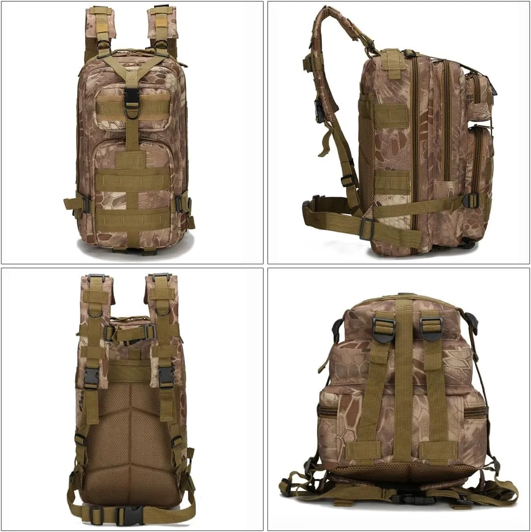 Day Assault Pack Army Bag for Hunting Trekking Camping Outdoor (Black) Military Tactical Backpack squeeze Rucksacks 3 