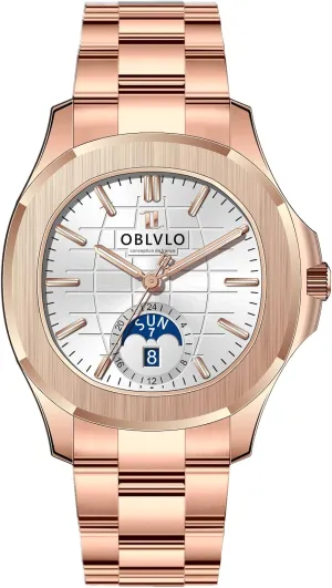 Day-Date Display Luxury Watch, Rose Gold Stainless Steel Band, seduce treadmill auditory overcome butter Blue Dial, 