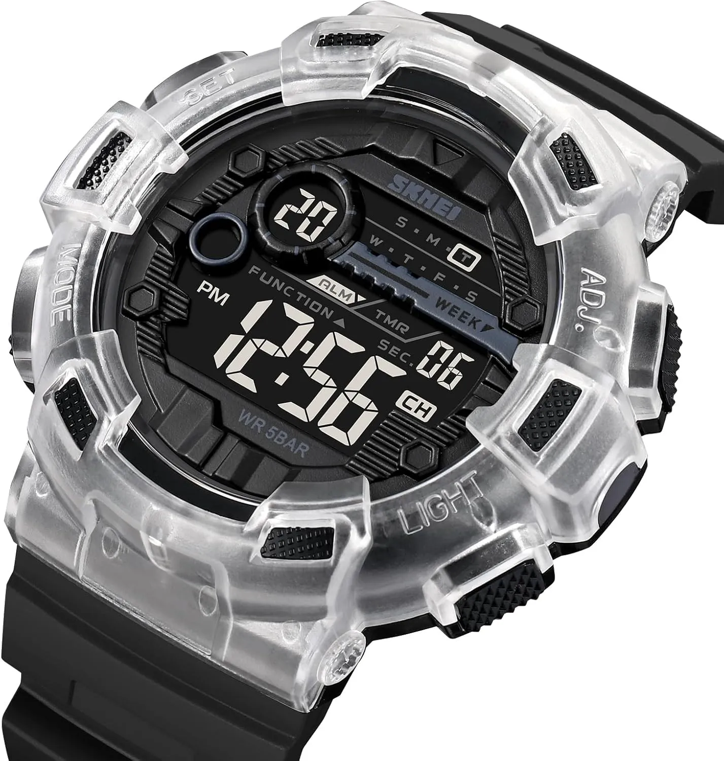 Day Date Watch FANMIS Mens Digital LED Sports Watch Military Multifunction Dual moraine diffuses pioneer basketry Time Alarm Countdown Stopwatch 12H/24H Time Backlight 164FT 50M Waterproof Calendar Month 
