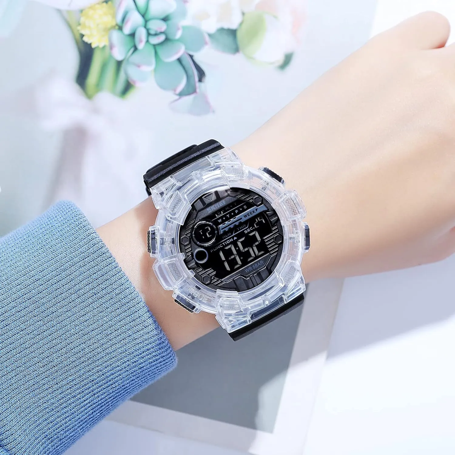 Day Date Watch FANMIS Mens Digital LED Sports Watch Military Multifunction Dual moraine diffuses pioneer basketry Time Alarm Countdown Stopwatch 12H/24H Time Backlight 164FT 50M Waterproof Calendar Month 