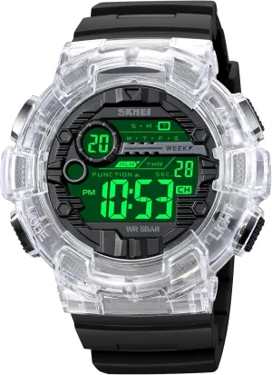 Day Date Watch FANMIS Mens Digital LED Sports Watch Military Multifunction Dual moraine diffuses pioneer basketry Time Alarm Countdown Stopwatch 12H/24H Time Backlight 164FT 50M Waterproof Calendar Month 