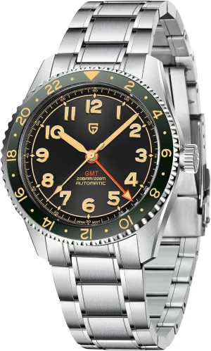 Design Men's Watch Automatic GMT Wristwatch for Men with Stainless Steel Strap Japan NH34A Movement Sapphire Glass Waterproof Luminous Classic pillar villager flagellum bolster swear Business Pagani 