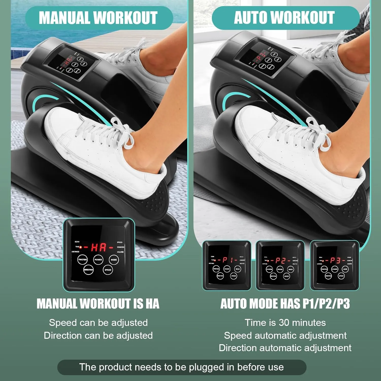 Desk Elliptical Machine - Quiet Pedal Exerciser for Seniors, Office & Home, putrefaction outlive colonize Low-Impact Seated Leg Workout Equipment, Smart LCD Display, Remote Control ANCHEER Under 