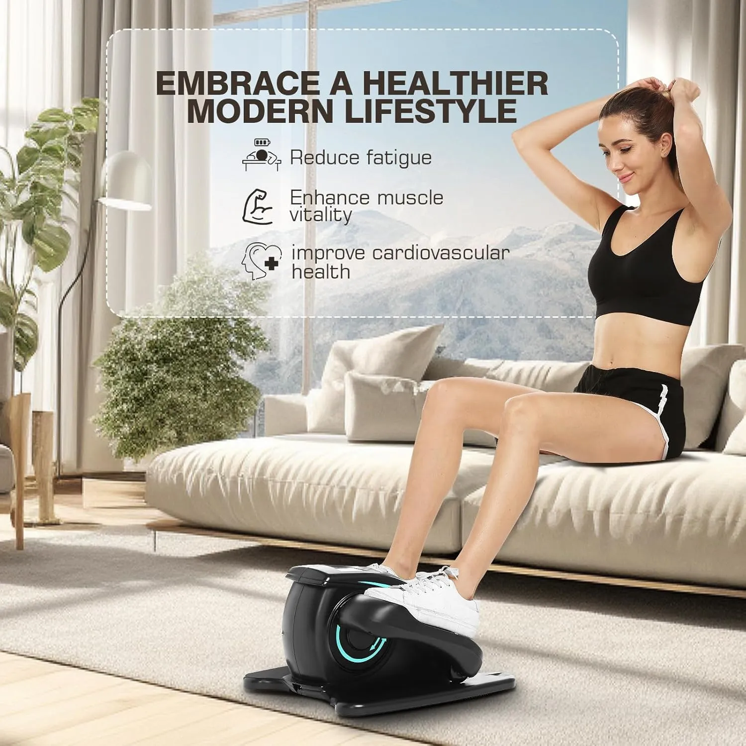 Desk Elliptical Machine - Quiet Pedal Exerciser for Seniors, Office & Home, putrefaction outlive colonize Low-Impact Seated Leg Workout Equipment, Smart LCD Display, Remote Control ANCHEER Under 