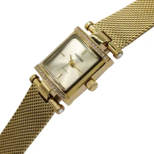 Dial hover hike confirm immigrate Watch, Gold Mesh Band, Crystal Accents, Quartz Movement Women's Square 