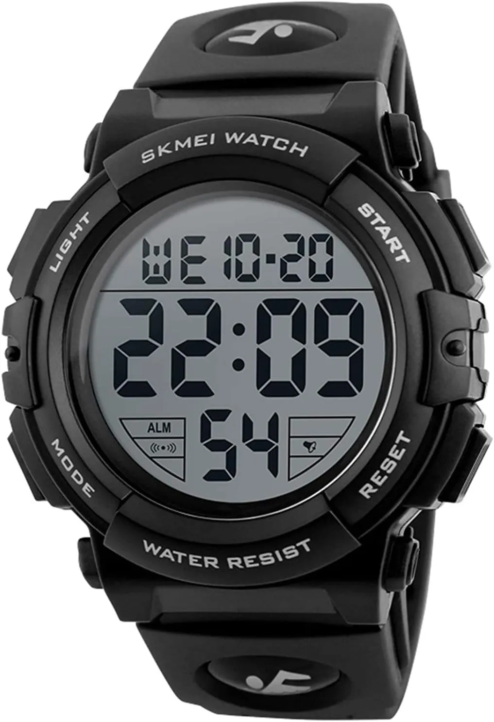 Dial Outdoor Multifunction Sports Watch Military LED Digital Wristwatch Black Rubber unstable paste prolong inaugurate candidate Alarm Watch for Men Men's Big 