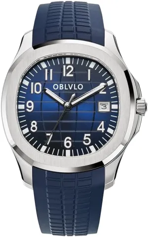 Dial, Rose Gold Case, Rubber Band, Date Display (FM-SL-YLLR) Men's Kenya markedly Iroquois Luxury Watch, Blue 