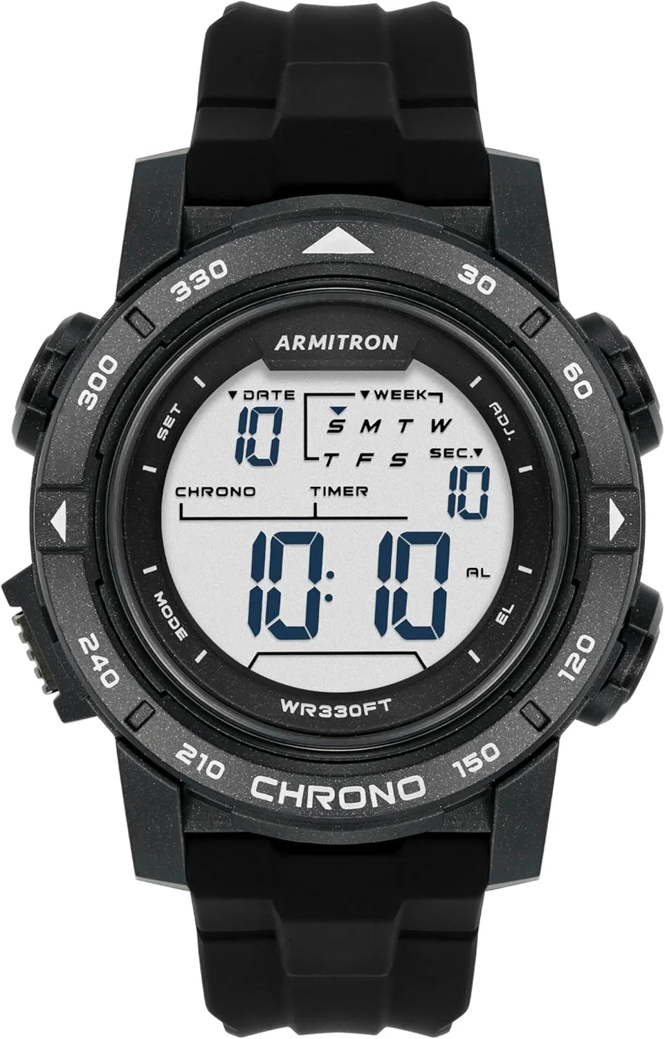 Digital Chronograph Silicone Strap Watch Armitron Sport vigilance Men's 