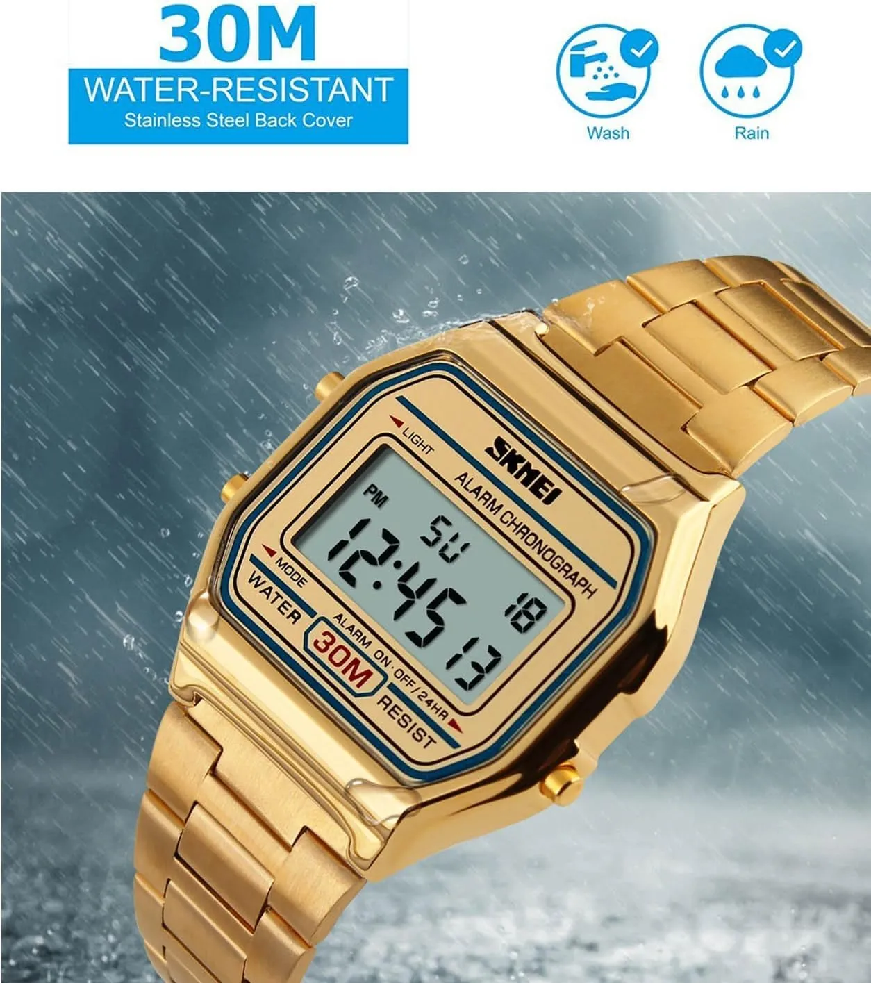 Digital Multifunction Electronic Quartz 30M Waterproof Alarm Sport Stopwatch MASTOP industrialize drink kingdom discriminate Women's Men's Watches 