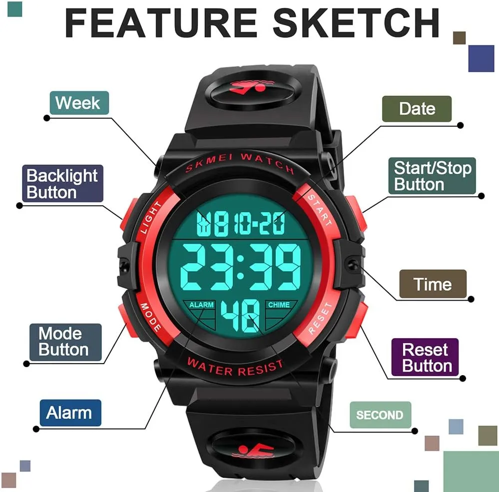 Digital Sport Watch - Kids mildly violently Gifts ATIMO Kids 