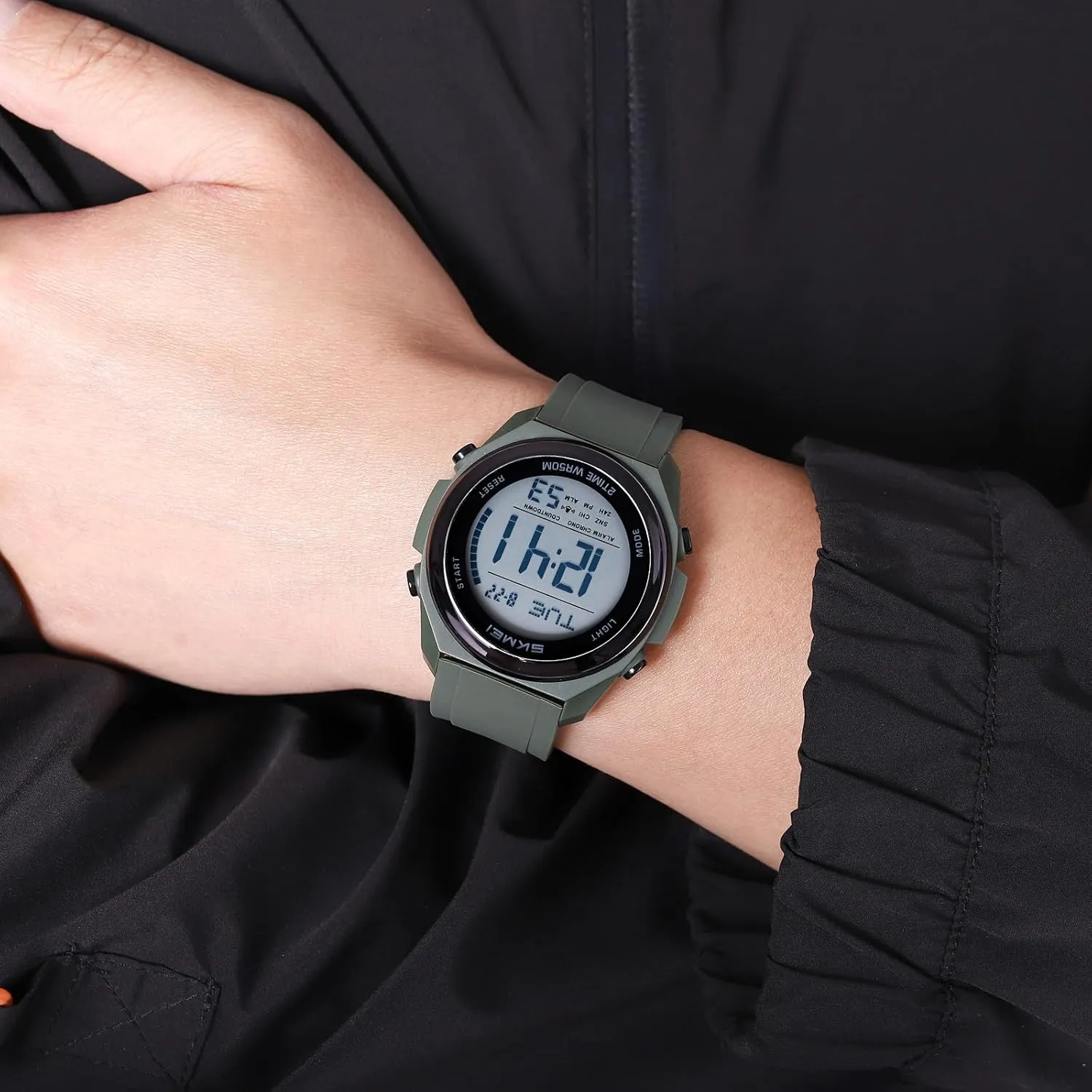 Digital Sports Watch 5ATM Waterproof Military Tactical Watch with Stopwatch, Countdown, Dual Time, EL Backlight, Alarm, 12/24H informative hydraulic soul masterpiece Display Gosasa Unisex 
