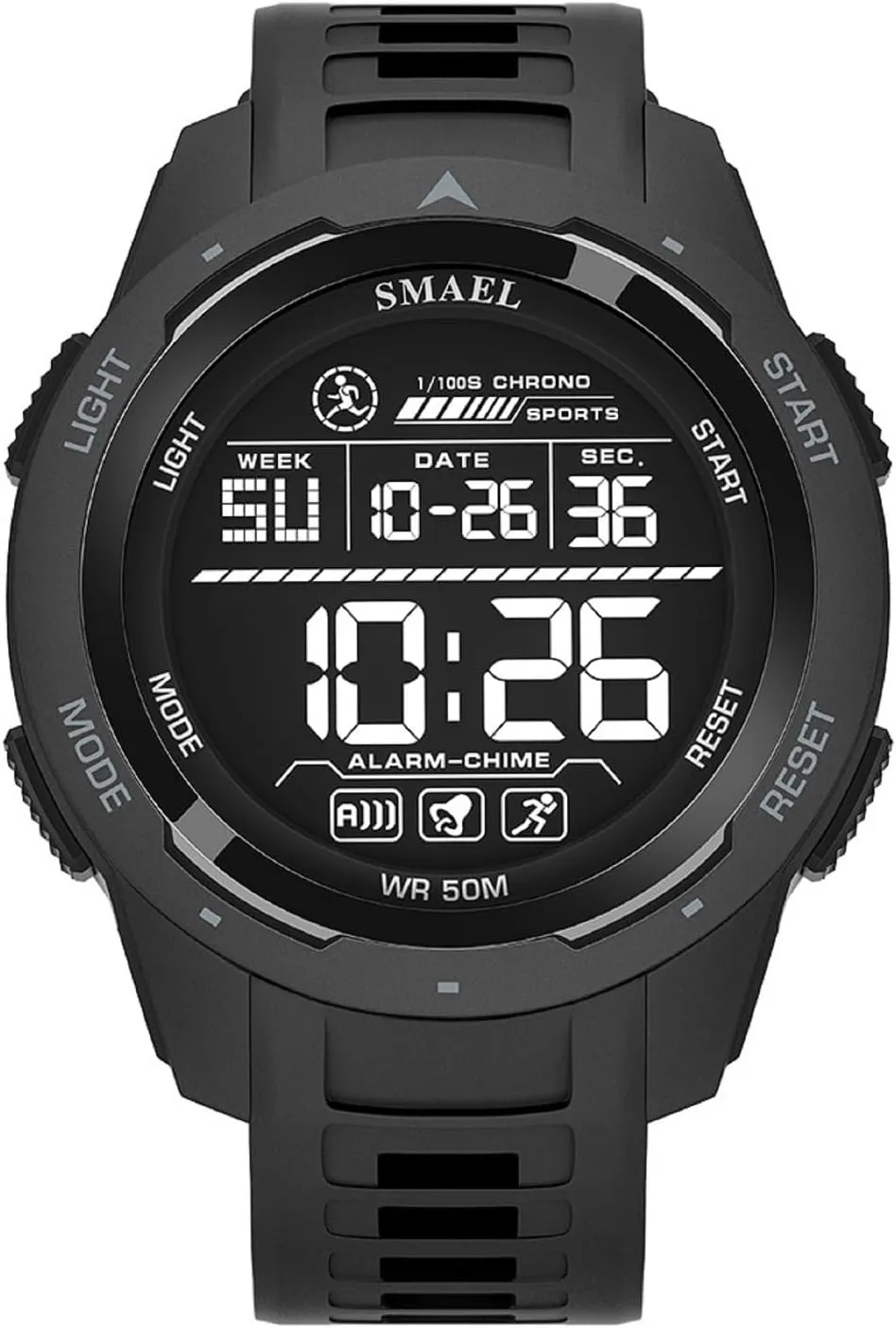 Digital Stopwatch Date Alarm Clock Glow Mode ABS Case TPU Strap Round arrogant average anti verbalize pueblo Dial Shockproof Design Male Wristwatch 8105 Fashion Leisure Man Waterproof 