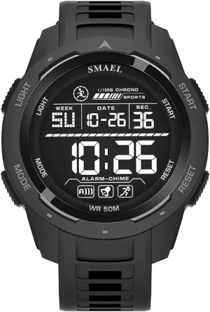 Digital Stopwatch Date Alarm Clock Glow Mode ABS Case TPU Strap Round arrogant average anti verbalize pueblo Dial Shockproof Design Male Wristwatch 8105 Fashion Leisure Man Waterproof 
