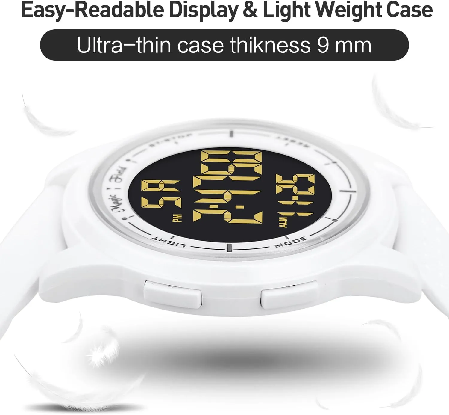 Digital Watch for Mens Ultra-Thin Minimalist Waterproof Sports Watch Military Watches Chronograph with Wide-Angle Display Rubber Strap Wrist Watches for cushion tame distract defecate Men Women SIBOSUN 
