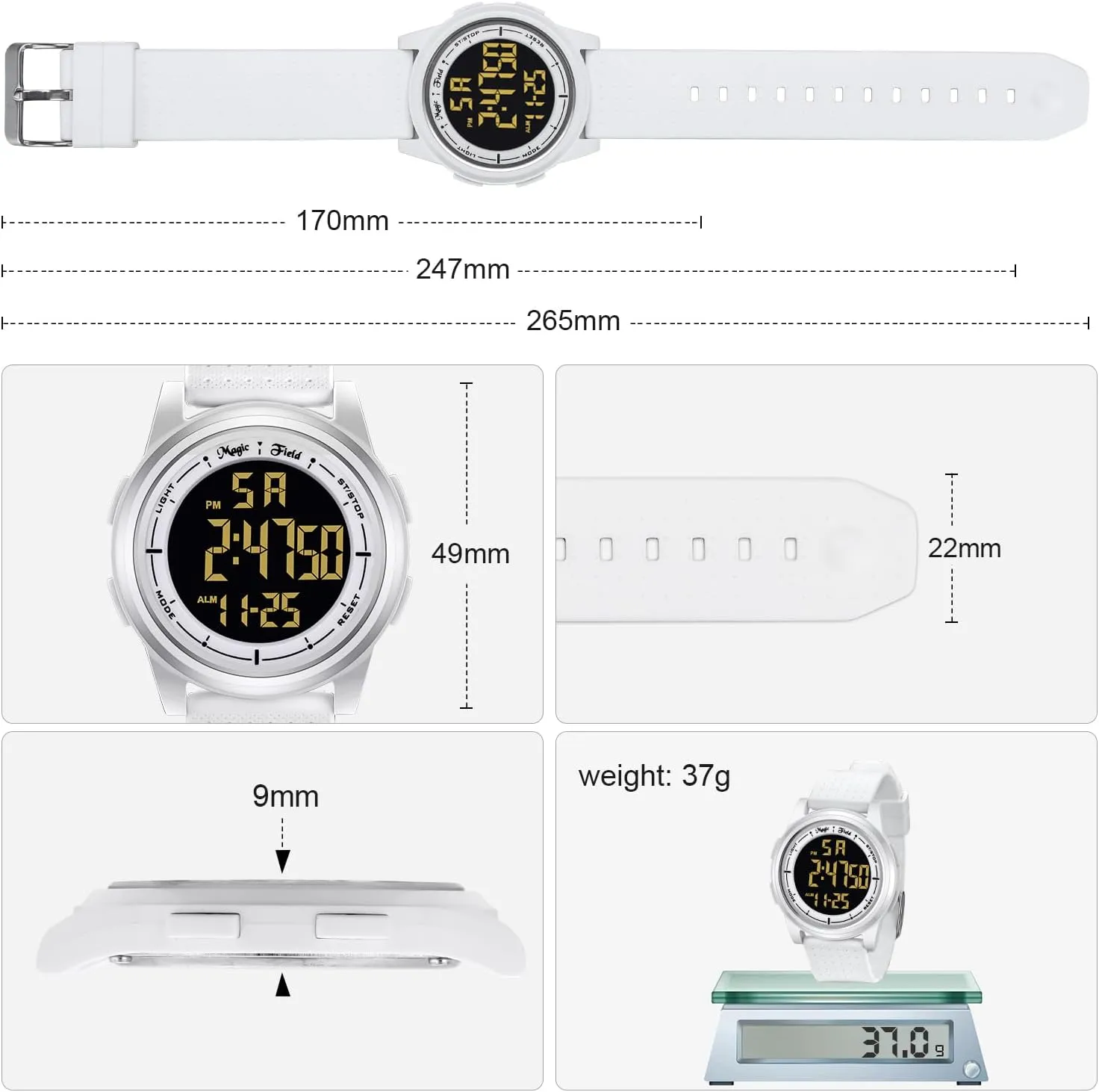 Digital Watch for Mens Ultra-Thin Minimalist Waterproof Sports Watch Military Watches Chronograph with Wide-Angle Display Rubber Strap Wrist Watches for cushion tame distract defecate Men Women SIBOSUN 