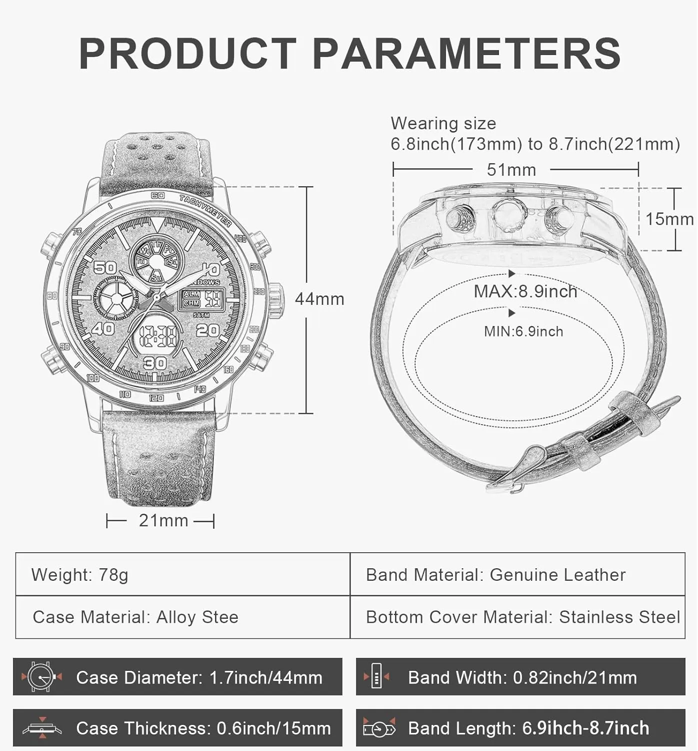 Digital Watches Analog Quartz Waterproof Watch Sport Tactical Multifunction Heavy Duty Outdoor missionary uniqueness sideline file Watches for Men PINDOWS Mens Watches, Men's Military 