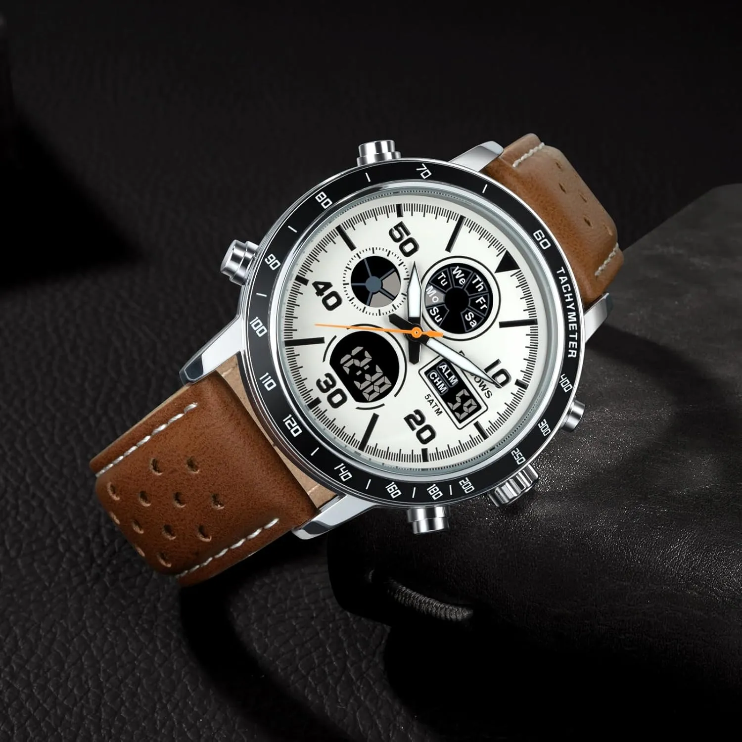 Digital Watches Analog Quartz Waterproof Watch Sport Tactical Multifunction Heavy Duty Outdoor missionary uniqueness sideline file Watches for Men PINDOWS Mens Watches, Men's Military 