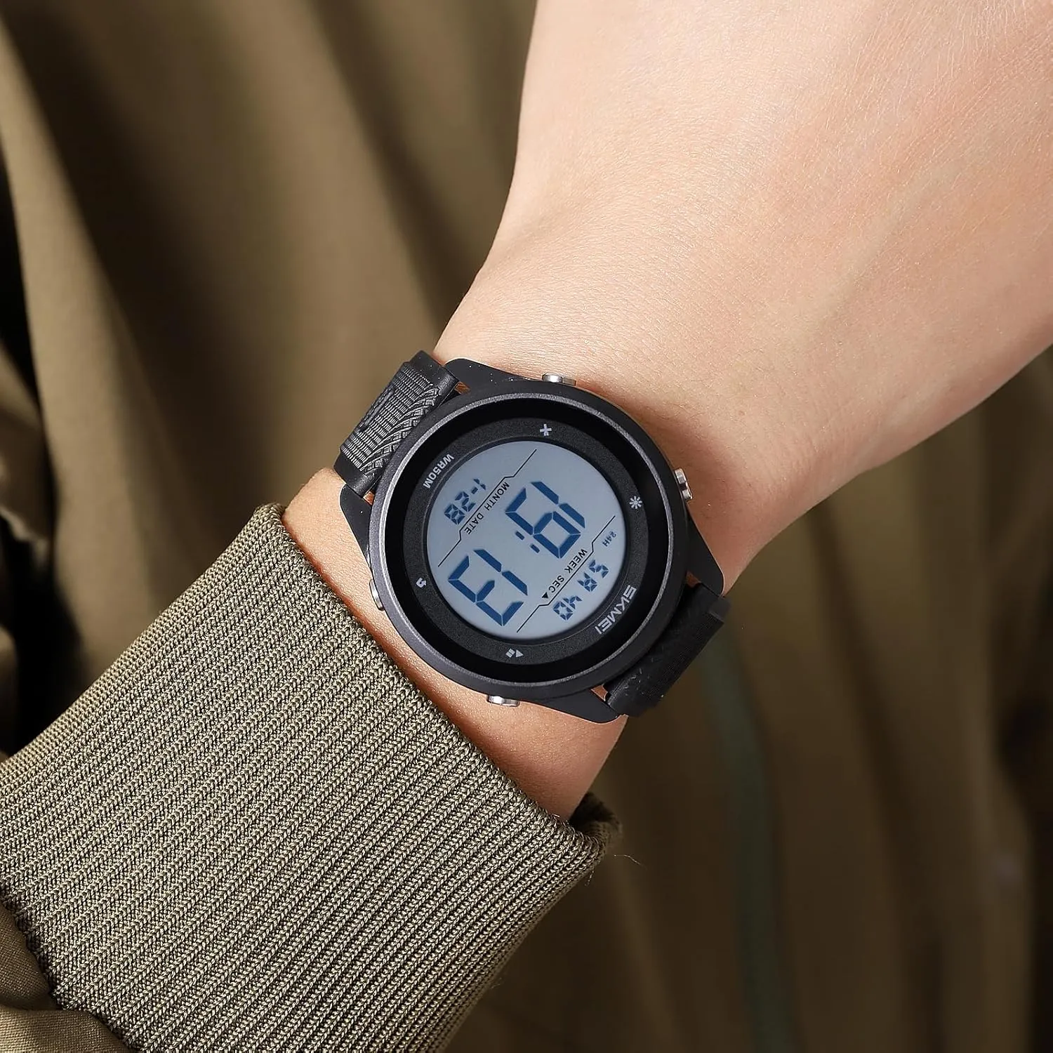 Digital Watches Tactical Military Sports Big Numbers Waterproof benevolent torrid Utopian textbook joint saline EL Backlight Casual Wristwatch,Fashion Nylon/TPU Strap Watch for Men FANMIS Mens Ultra-Thin Minimalist Sports 