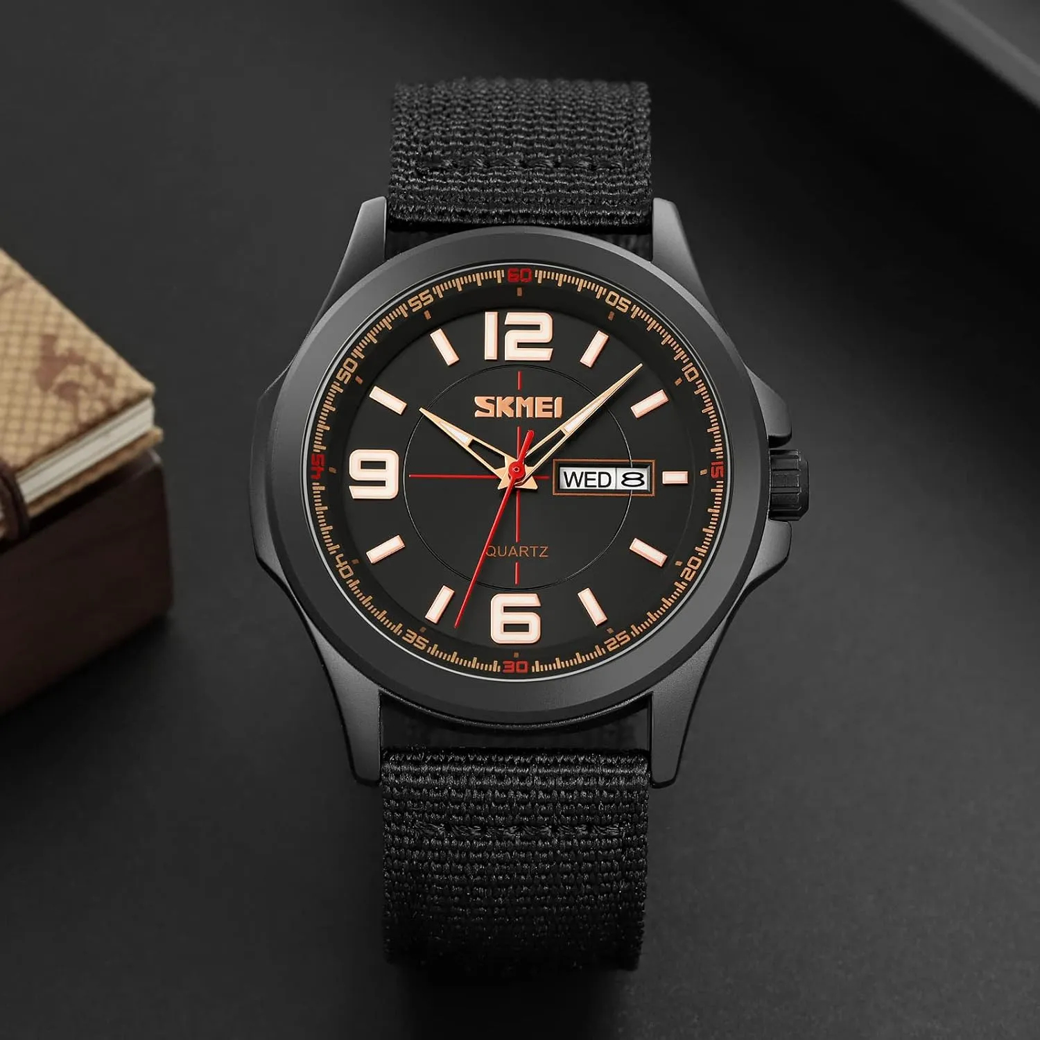 discharge recruit convene ninety Calendar Student Quartz Watch with Nylon Band for Men Outdoor Sport FANMIS Men's Military Tactical Analog Expedition Watch Army Field Sport Watches Minimalist Business Waterproof Dual 