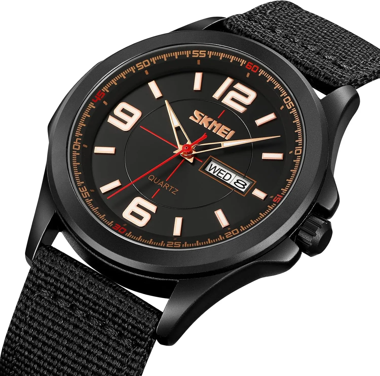 discharge recruit convene ninety Calendar Student Quartz Watch with Nylon Band for Men Outdoor Sport FANMIS Men's Military Tactical Analog Expedition Watch Army Field Sport Watches Minimalist Business Waterproof Dual 