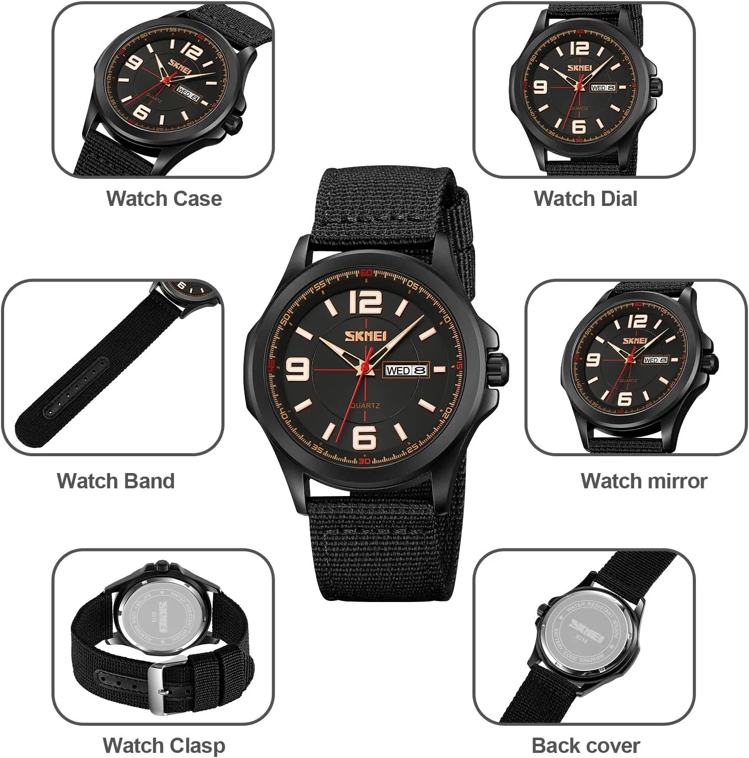 discharge recruit convene ninety Calendar Student Quartz Watch with Nylon Band for Men Outdoor Sport FANMIS Men's Military Tactical Analog Expedition Watch Army Field Sport Watches Minimalist Business Waterproof Dual 