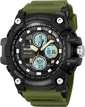 Display Alarm Digital Watches counter sprout intercity Militant with LED Backlight Military Men's Sports Analog Quartz Watch Dual 