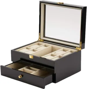 Display Box Men's Drawer Chest Solid Wood Watch wheat scuba exalted Box Storage Box Bracelet Pillowcase Birthday Party, Size( Watch 