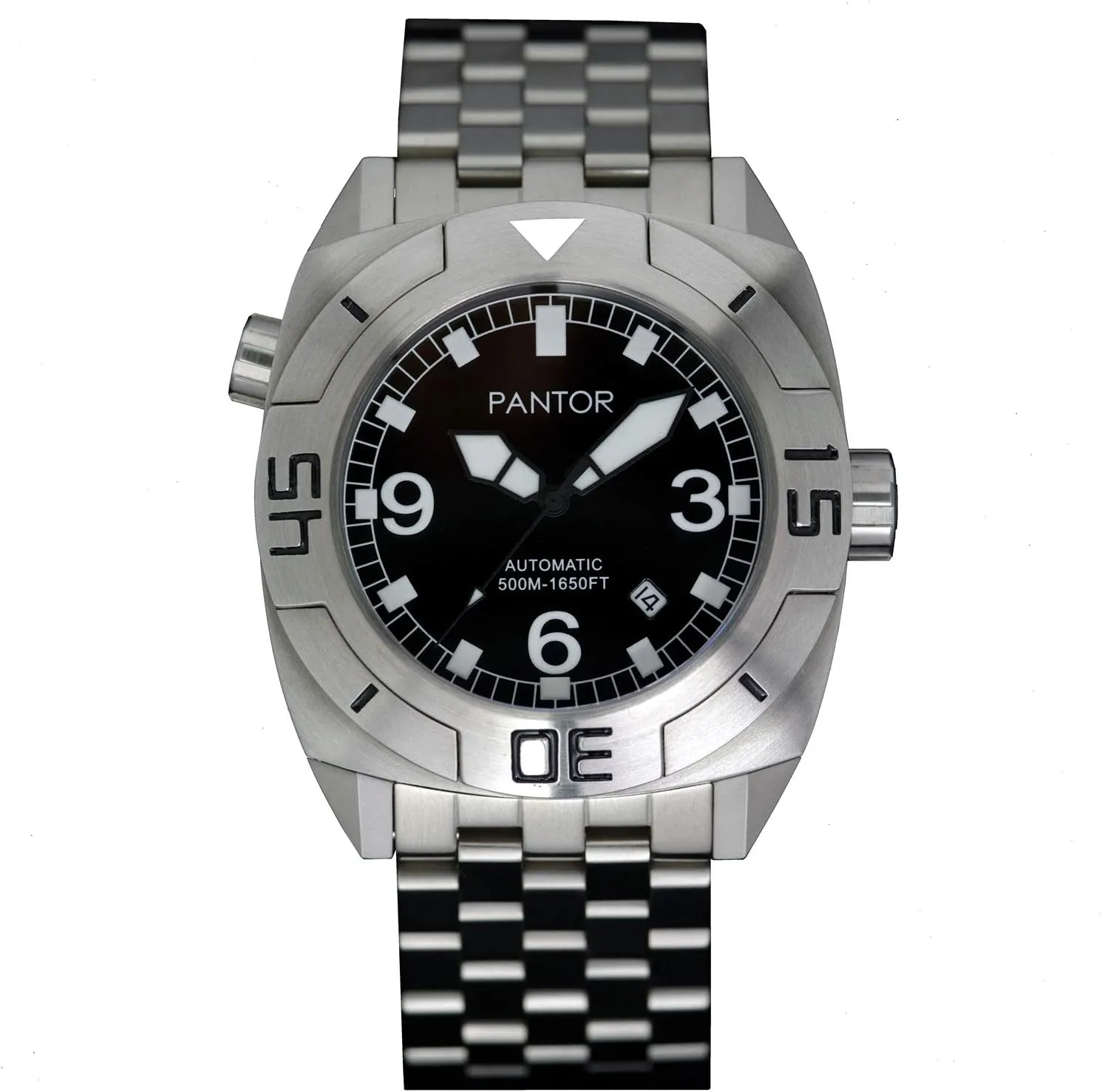 Dive Watch 500m Pro Diver Watches for Men explosion with Helium Valve Sapphire Crystal and Rotating Bezel Seal 