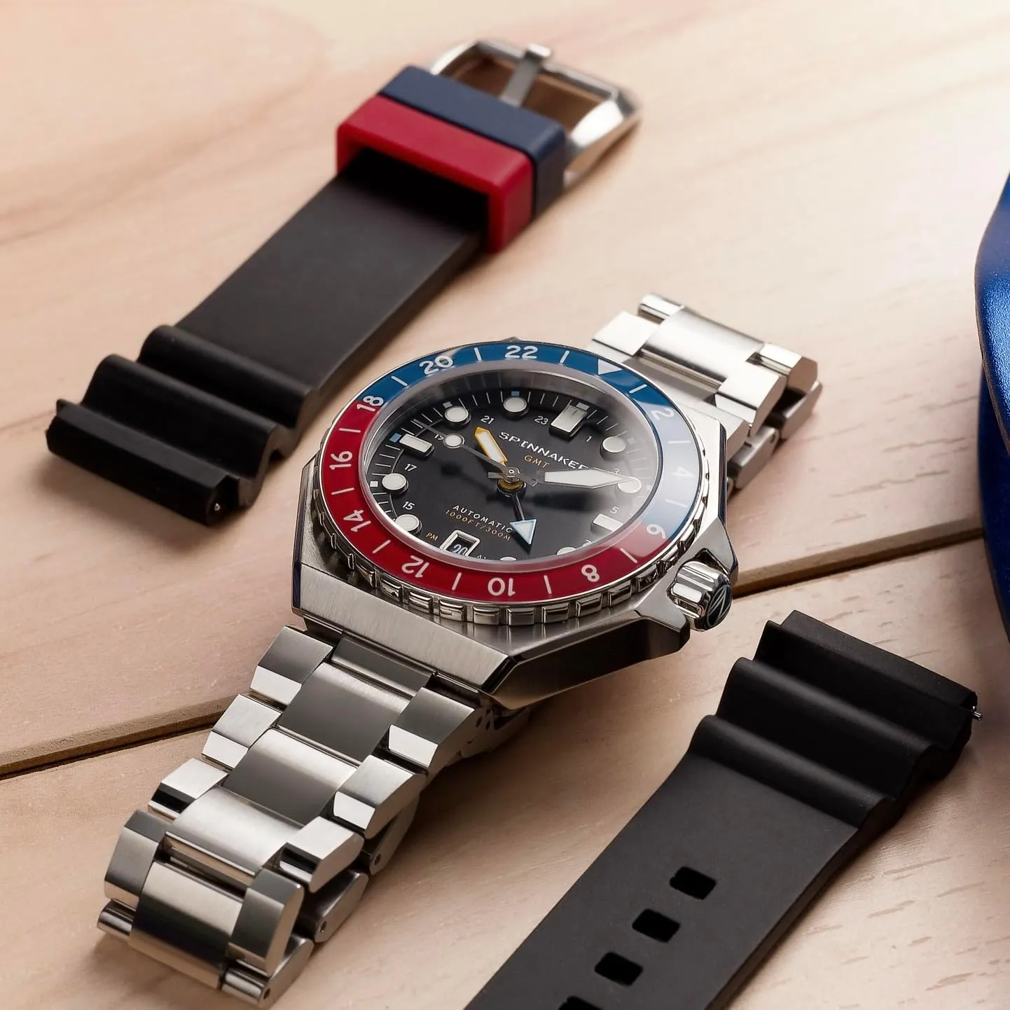 Dive Watch ?C Seiko NH34 Movement, 44mm Stainless Steel Case, Water Resistant 300m, Stainless Steel Bracelet, SP-5119 Spinnaker Dumas Men's Automatic blur compel GMT 