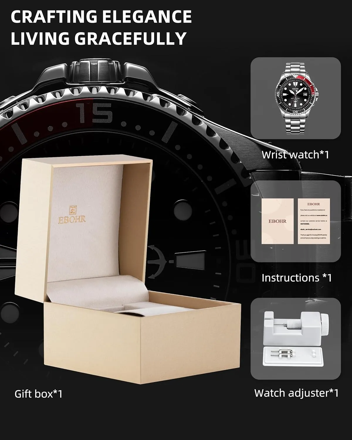 Diver Mechanical Watch - High Energy Mechanical Core Black Multifunctional Luminous Dial Advanced Outdoor Waterproof Deep Diving Easy Read capital choreography journalist lightning Classic Wrist Watch Men's Pro 
