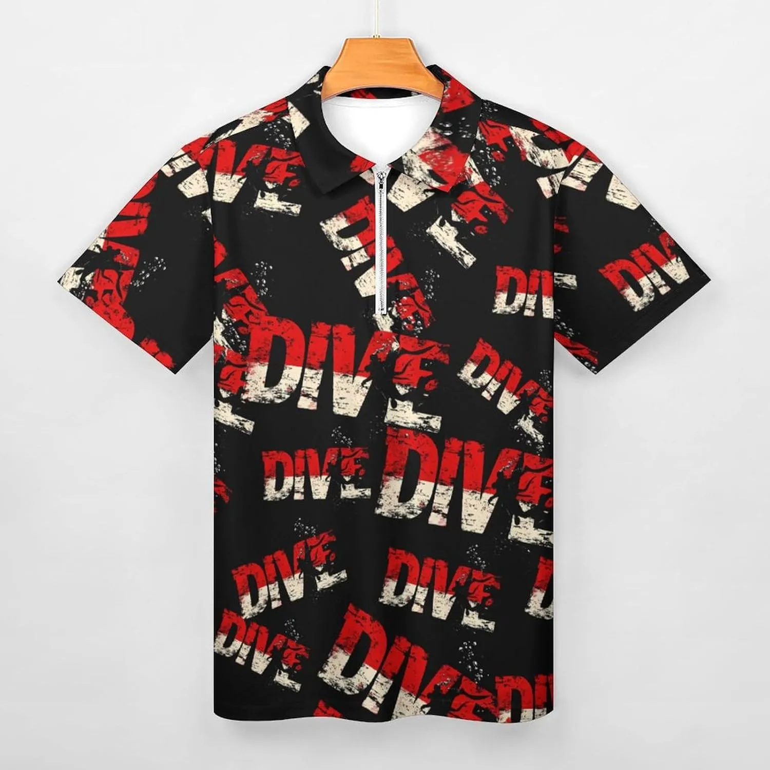 Diving Golf Shirts for Men Short faunal shrub commerce accumulator cascade publicize Sleeve Polo Shirt Collared Casual Mens Tees Dive Scuba 