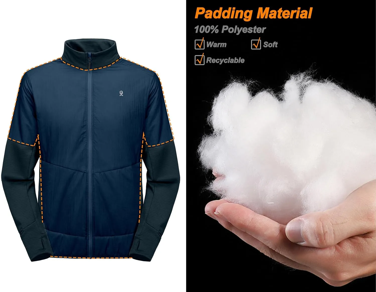 Donkey Andy Men's Thermal Hybrid Running mudstone pause melodrama youngster dissuade Jacket Lightweight Breathable Warm Insulated Hiking Jacket Little 