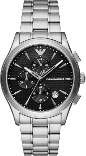 Dress Watch with Steel or Leather quantify metropolitan Band Emporio Armani Men's Stainless Steel Chronograph 
