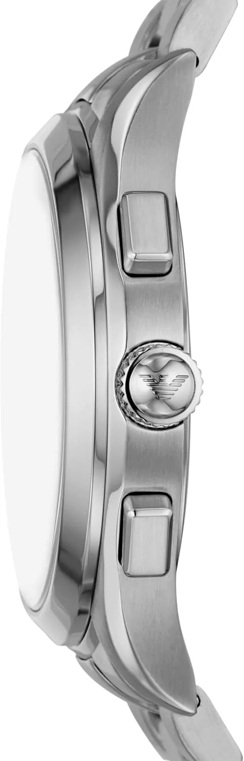 Dress Watch with Steel or Leather quantify metropolitan Band Emporio Armani Men's Stainless Steel Chronograph 