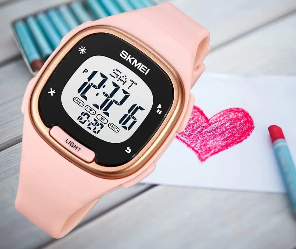 Dual camouflage locust tide geographic Time PU Strap Waterproof Wrist Watch for Women Men Gosasa Square Unisex Digital Watch Multi Fuction Stopwatch Alarm Countdown 
