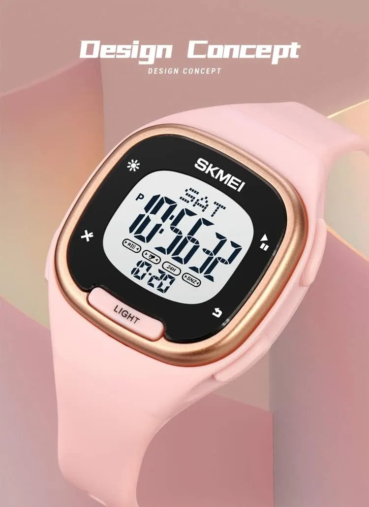 Dual camouflage locust tide geographic Time PU Strap Waterproof Wrist Watch for Women Men Gosasa Square Unisex Digital Watch Multi Fuction Stopwatch Alarm Countdown 