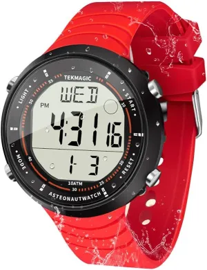 Dual Time, Alarm Clock, 12 and 24 Hour Format Switchable 10 ATM Waterproof Sports Watch for Swimming and Diving, with constricted vice per versus unparalleled Functions of Chronograph, Timer, 